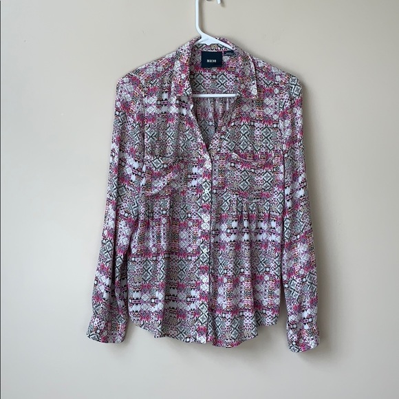 Anthropologie Maeve Aztec Button Down Top Small - Picture 3 of 8